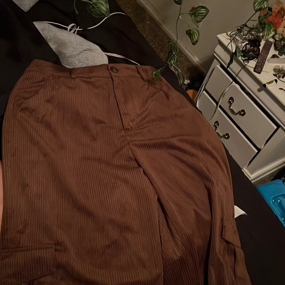 Brown corduroy cargo pants